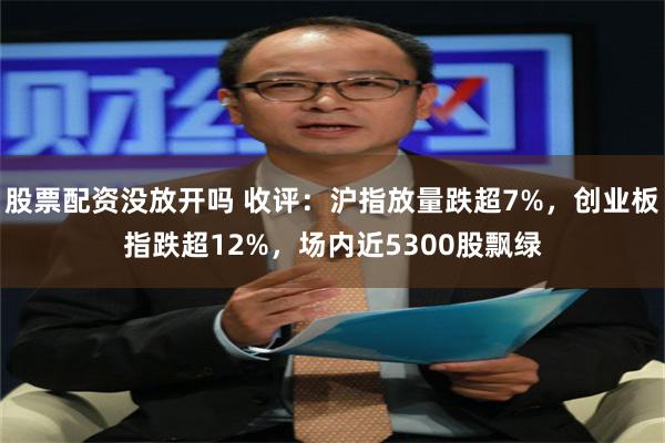 股票配资没放开吗 收评：沪指放量跌超7%，创业板指跌超12%，场内近5300股飘绿