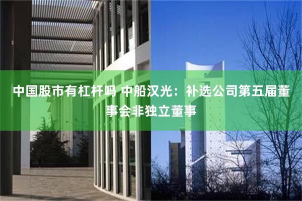 中国股市有杠杆吗 中船汉光：补选公司第五届董事会非独立董事