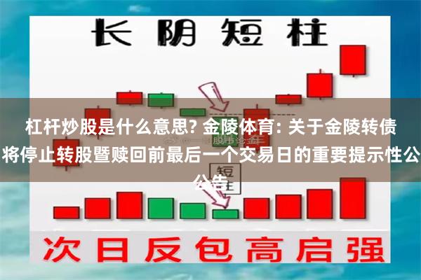 杠杆炒股是什么意思? 金陵体育: 关于金陵转债即将停止转股暨赎回前最后一个交易日的重要提示性公告