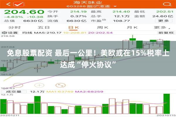 免息股票配资 最后一公里！美欧或在15%税率上达成“停火协议”